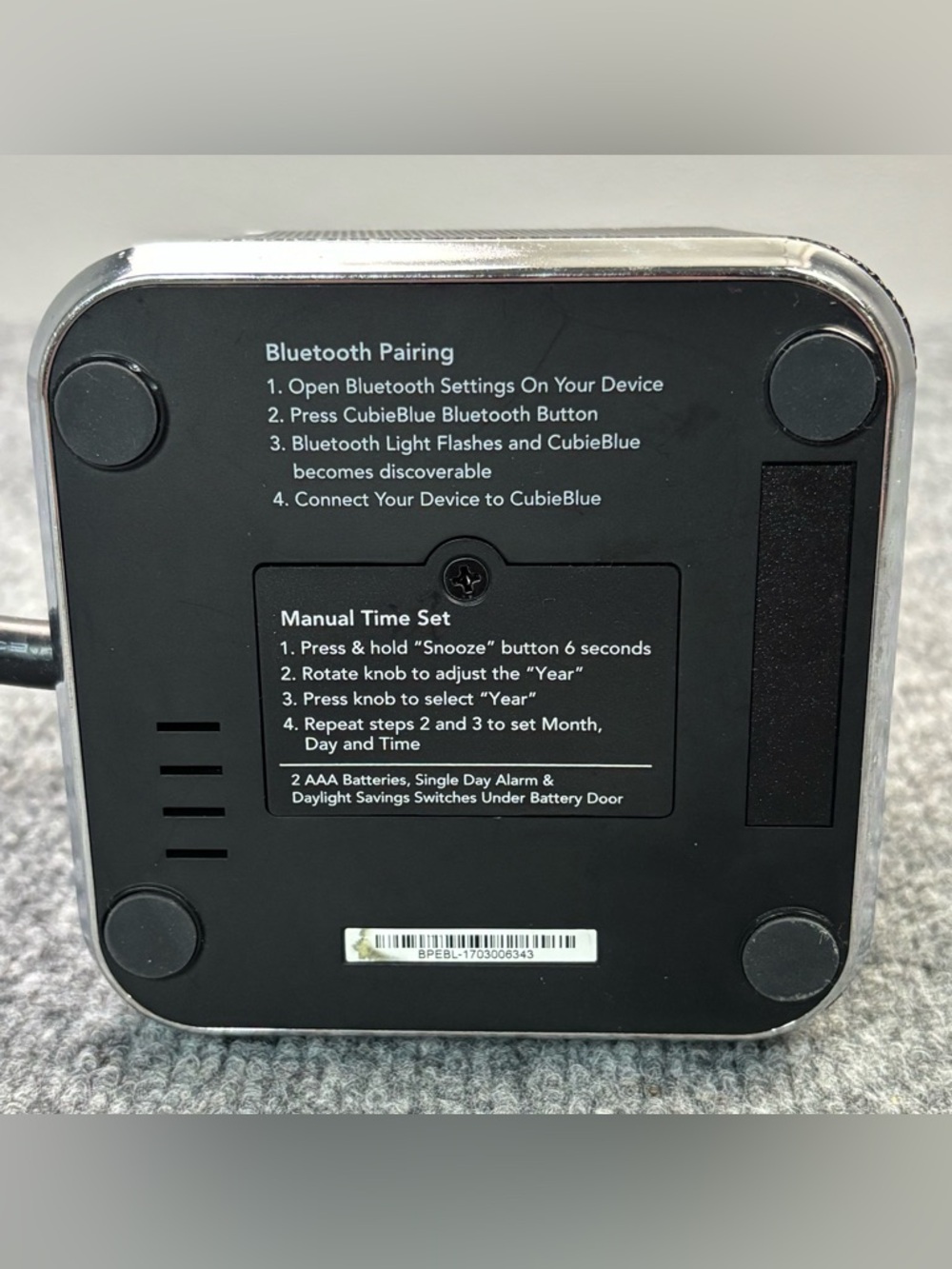 Brandstand CubieBlue Alarm Clock Bluetooth Speaker Charging Station 2 USB Hotel - Picture 10 of 16